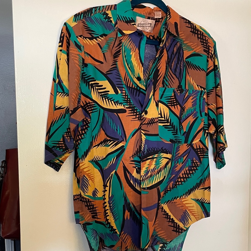 SUMMER CLOSE OUT SALE! Colorful Vintage Abstract Men's Casual Button Down Shirt